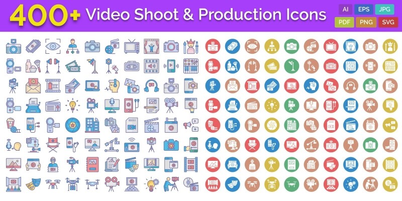 400 Video Shoot And Production Isolated Vector 