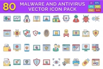 Malware And Antivirus Vector Icons Pack Screenshot 1