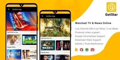 GotStar - Live Streaming TV - Android Template