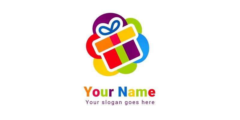 Colorful Logo Template For Gift Box And Toys