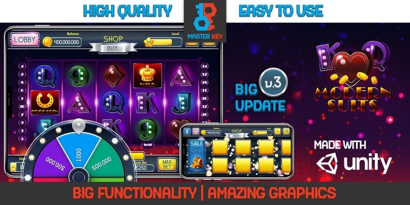 Modern Suits Slot Unity Game Template