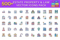 500 Estate Property & Law Vector Icons Pack Screenshot 1