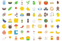 120 Food Color Vector Icons Pack Screenshot 2