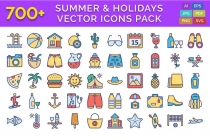 700 Summer And Holidays Vector Icons Pack Screenshot 1