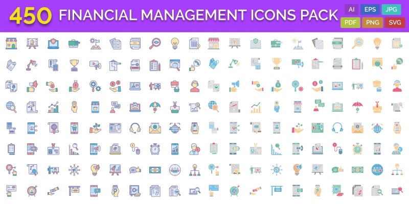 450 Financial Management Vector Icons Pack