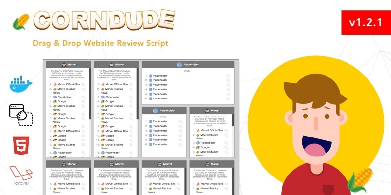 Corndude - Drag And Drop Website Review Script