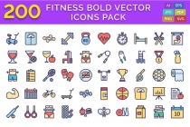 200 Fitness Bold vector Icons Pack Screenshot 1