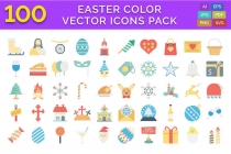 100 Easter Color Vector Icons Pack Screenshot 1