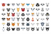 195 Animal Faces Vector Illustration Icons Pack Screenshot 3