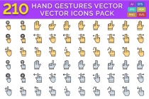 210 Hand Gesture Vector Icons Pack Screenshot 1