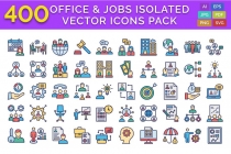 400 Office And Jobs Isolated Vector Icons Pack Screenshot 1