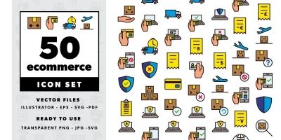 50 Ecommerce Color Icons