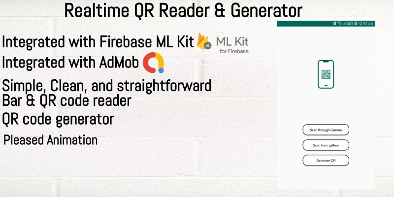 Realtime QR-Bar Code Reader And Generator Android