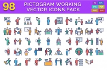 98 Pictogram Working Vector Icons Pack Screenshot 1