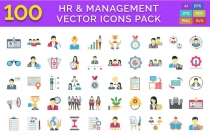 100 HR And Management Vector Icons Pack Screenshot 1