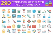 290 Startup Color Isolated Vector Icons Pack Screenshot 1