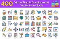 400 Video Blog And Development Icons Pack Screenshot 1