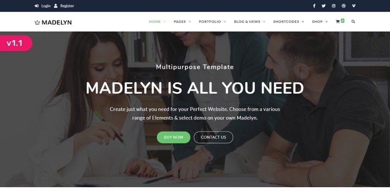 Madelyn - Bootstrap HTML Template