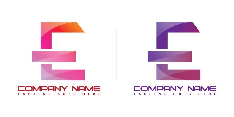 E Logo Vector With Modern Color