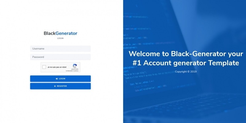 BlackGenerator - Account Generator Template