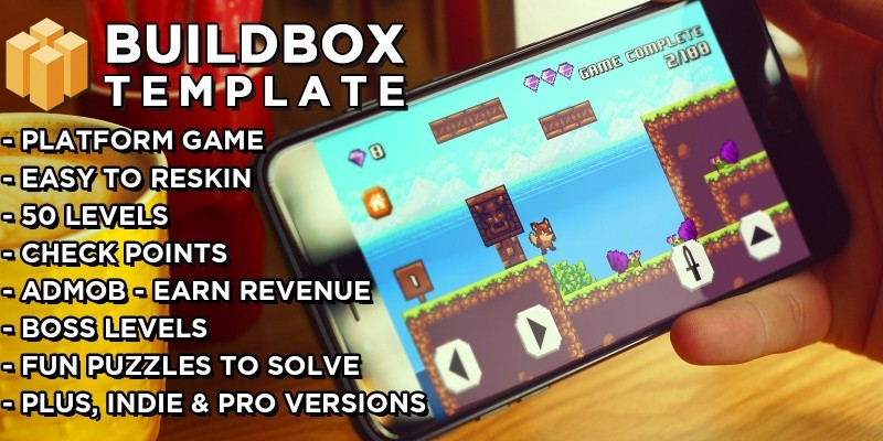 8 Bit Fox - Platform Game Buildbox Template