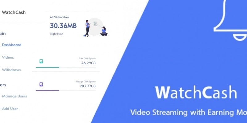 WatchCash - Video Stream With Earning Money Script