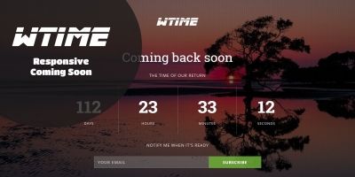 WTime - Responsive Coming Soon Template