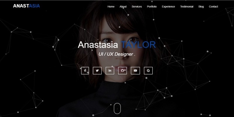 Anastasia - Personal Portfolio Responsive Template