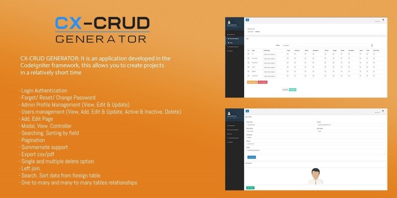 CX-CRUD Generator CodeIgniter