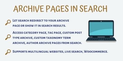 Archive Pages In Search Pro - WordPress Plugin