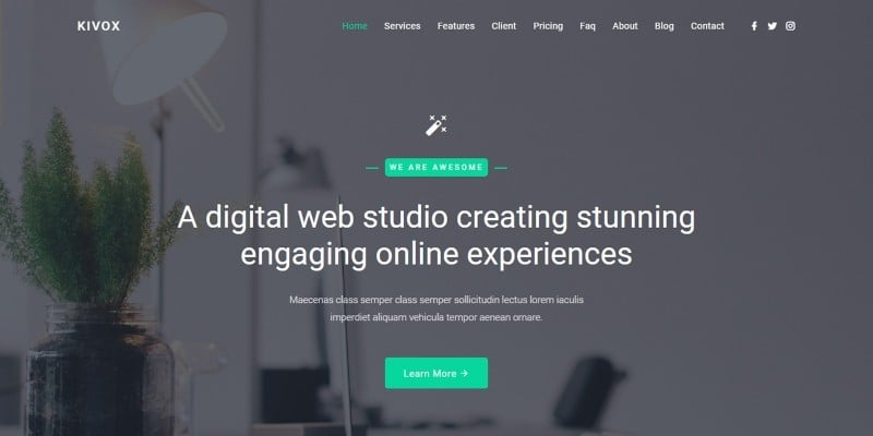  Kivox - Landing Page Template