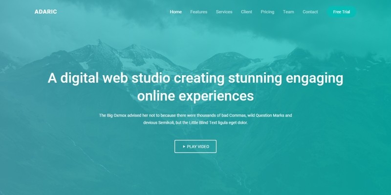 Adaric - Landing Page Template