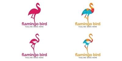 Flamingo Bird Logo Design