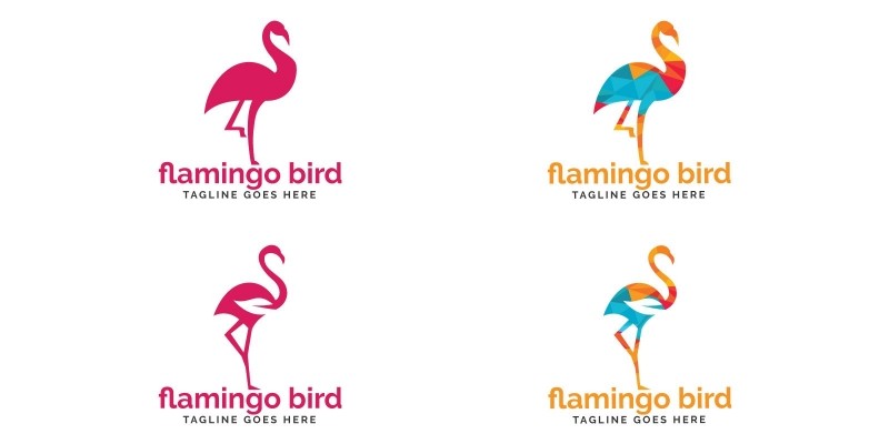 Flamingo Bird Logo Design