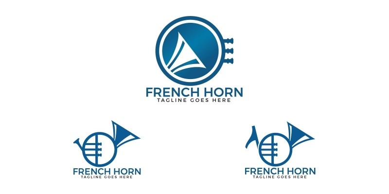 French Horn Logo Set