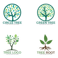Set Of Tree Logos