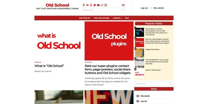 Old School - Modern Blog WordPress Theme