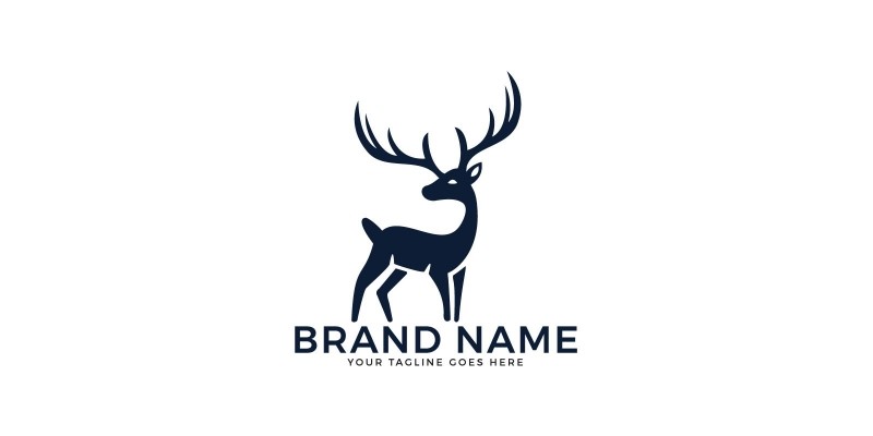 Deer head logo design. Abstract drawing deer face. Black silhouette of deer  with horns. Vector illustration Stock Vector Image & Art - Alamy