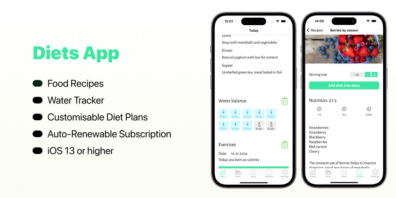 Fitness And Meals - iOS Source Code