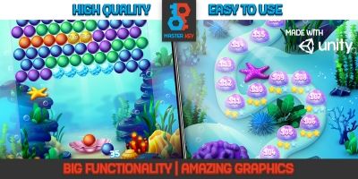 Aqua Bubble Shooter Unity Game Template