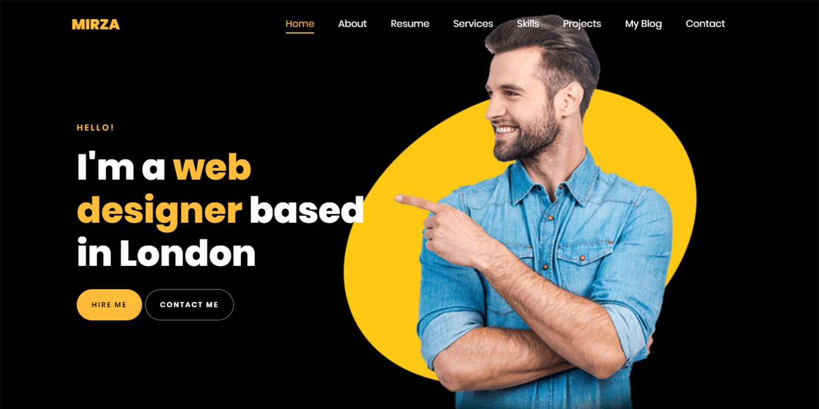 Mirza - Creative Resume Portfolio HTML5 Template