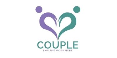 Heart Couple Logo Design