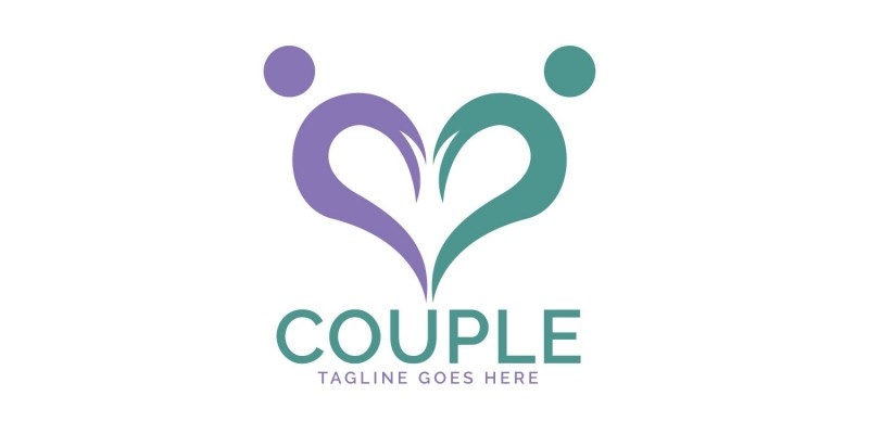 Heart Couple Logo Design