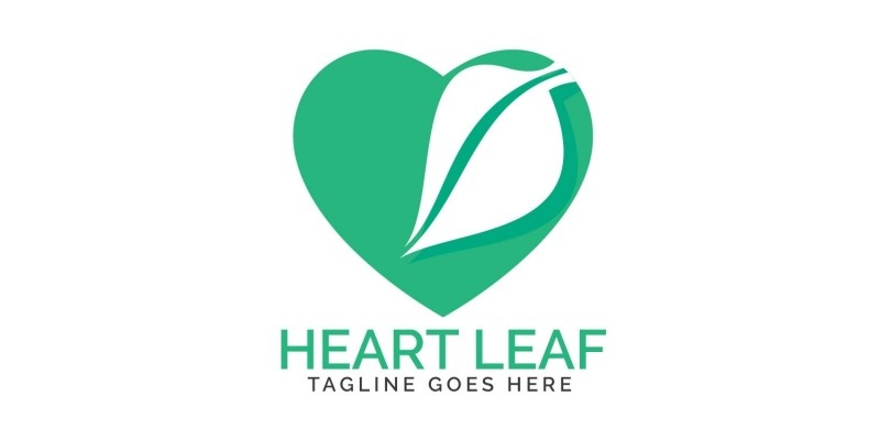 Heart Leaf Logo Design