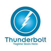 Circle Lightning Bolt Logo Design