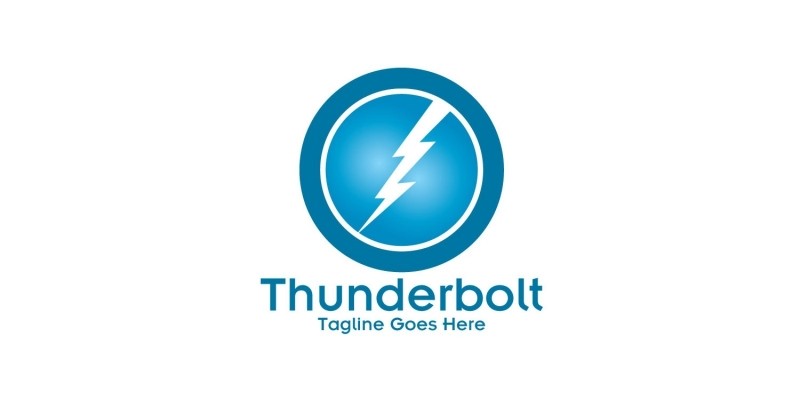 Circle Lightning Bolt Logo Design