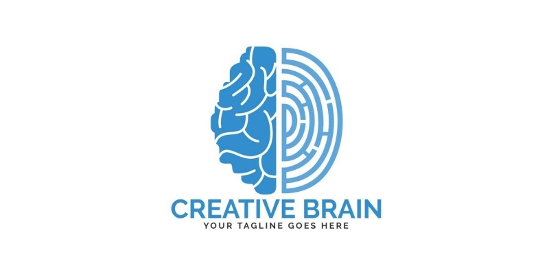 Brain and Fingerprint Logo Design