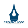 Pen Nib And Bulb Logo Design