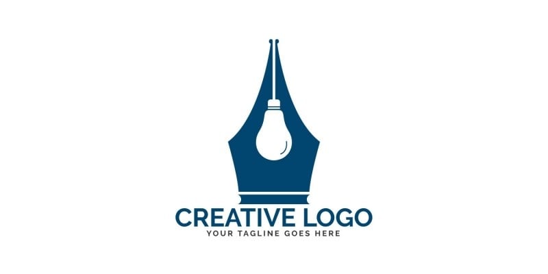 Pen Nib And Bulb Logo Design
