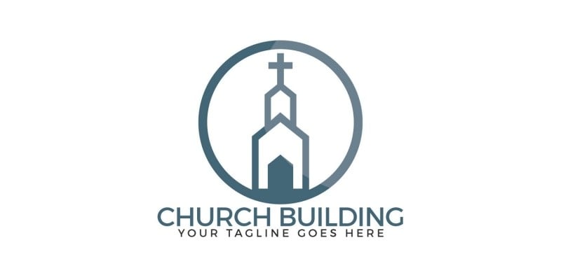 Church Building Vector Logo Design